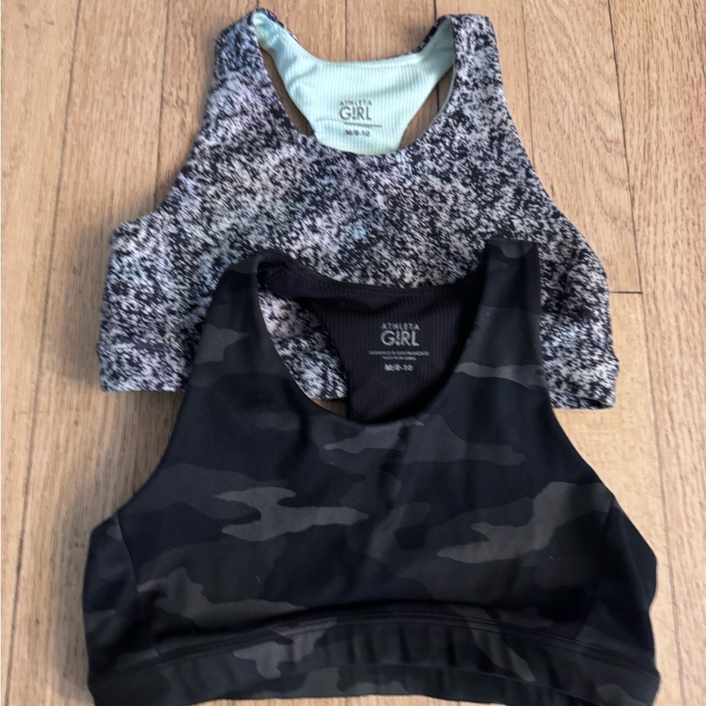 Athleta Girl Speckled and Camo Bra Set